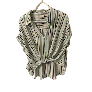 🎉SALE🎉$7 or 3 for $10🎉Cato Women’sGreen Striped High-LowTunic Blouse Size Large